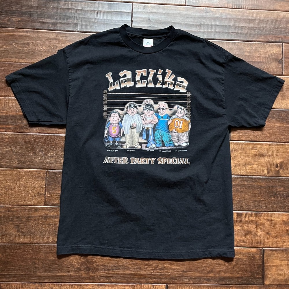 Vintage 00s Caricature Band Tee Black Short Sleeve Black Graphic T Shirt XL